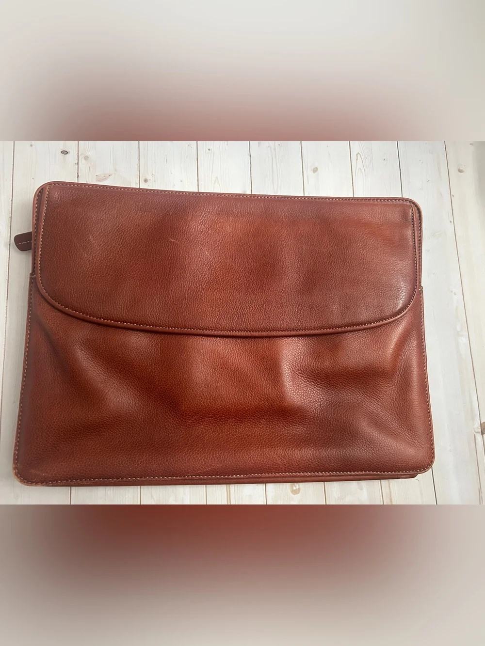 Johnston & Murphy Briefcase Portfolio Laptop Case Messenger Bag Leather EUC